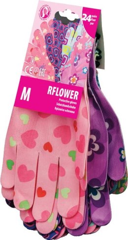 Rękawice ogrodowe / Kolorowe / RFLOWER - 24 Pary (8 - M)