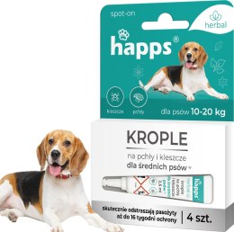 HAPPS Herbal - krople na pchły i kleszcze dla średnich psów 10 - 20kg 4szt.