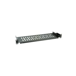 Półka 1U 250mm rack 19, perforowana, czarna