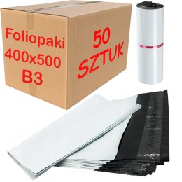 Foliopaki Kurierskie Białe B3 400x500mm - 50 szt.